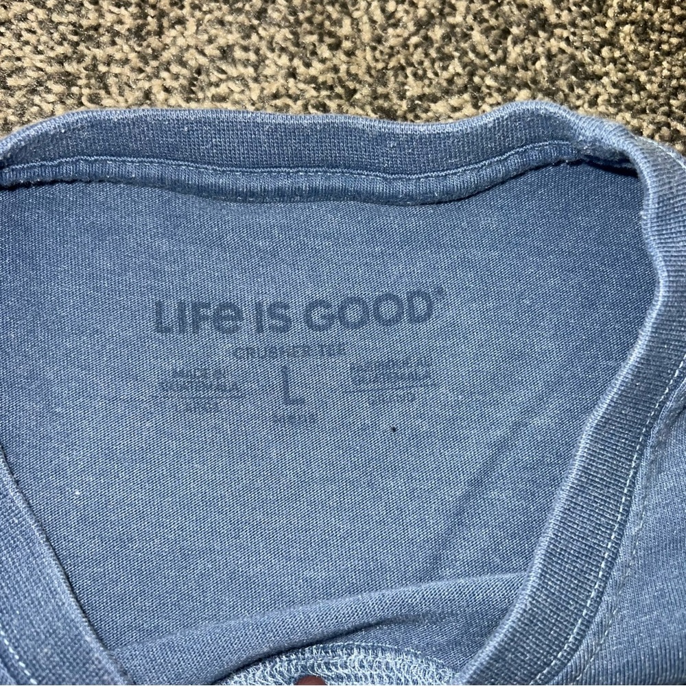 Life Is Good Blue 'Red White & Brew' Short Sleeve Graphic Tee - Picture 3 of 5